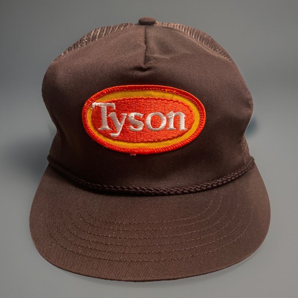 Vintage Trucker Cap Tyson Chicken Snapback High Crown Rope Hat Made In USA